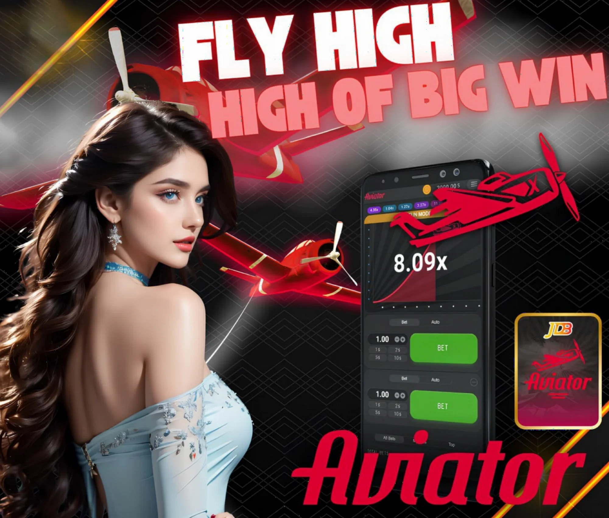 Aviator crash game interface with multiplier display